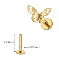 Labret titanio mariposa - comprar en línea