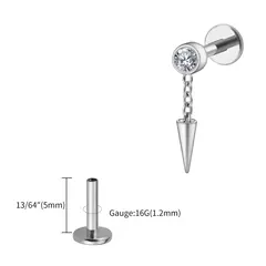 Labret titanio flecha caída