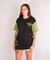 Remera Oversize Est.01 Negra Combinada con Verde - comprar online