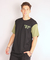 Remera Oversize Est.01 Negra Combinada con Verde - comprar online