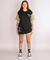 Remera Oversize Est.01 Negra Combinada con Verde - tienda online