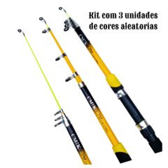 Kit Com 3 Varas De Pesca Telescópica Para Molinete 170cm - loja online
