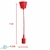 Pendente Colorido Silicone Vermelho Fio Tecido Soquete E27 Led - Unity Hope