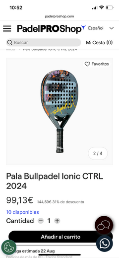 Paleta Bullpadel Ionic Control 2024 en internet