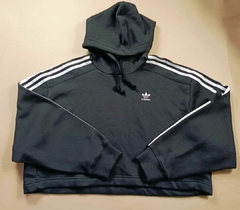 Sudadera top negra con lineas blancas adidas