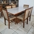 CONJUNTO MESA DE JANTAR ZAMARCHI CANELA C/ VIDRO + 6 CADEIRAS KAROL