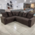 SOFA QATAR CANTO FIXO COM ALMOFADAS SOLTAS MARROM