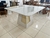 CONJUNTO MESA DALA TAMPO CHANFRADO CURVO OFF WHITE + 6 CADEIRAS KASSIA IMBUIA - comprar online