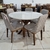 CONJUNTO MESA DE JANTAR PÉROLA GRANDE REDONDA PINHÃO/TAMPO FENDI 120 + 5 CADEIRAS ELSIE