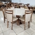 CONJUNTO MESA DE JANTAR BELISSIMA C/ VIDRO OFF WHITE + 6 CADEIRAS VITORIA IMBUIA