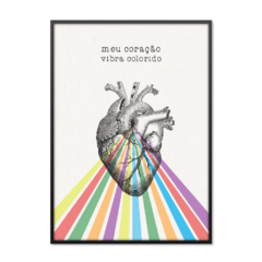 QUADRO MEU CORAÇÃO VIBRA COLORIDO - comprar online