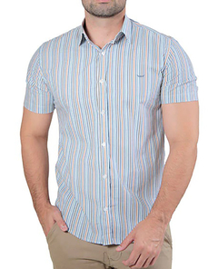 CAMISA MANGA CURTA SLIM FIT LISTRADA