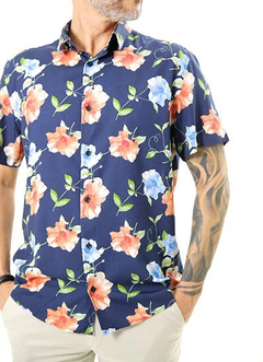 CAMISA MANGA CURTA EM VISCOSE COM ESTAMPAS - comprar online