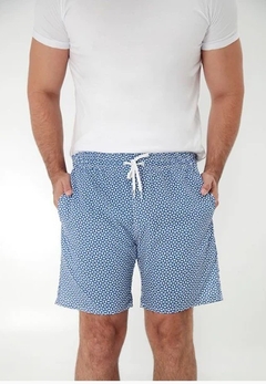 SHORT PRAIA ESTAMPADO COM ELASTANO