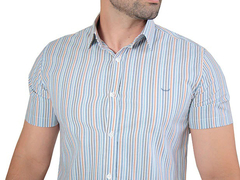 CAMISA MANGA CURTA SLIM FIT LISTRADA - ikarun