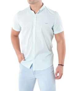 CAMISA MANGA CURTA SLIM FIT LISTRADA