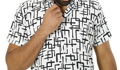 CAMISA MANGA CURTA EM VISCOSE COM ESTAMPAS - comprar online