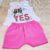 Conjunto de verão cachorrinho neon - Menina - Dagai Store - Moda Bebê e Infantil