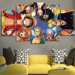 Kit Quadro 5 Peças One Piece Anime 3d