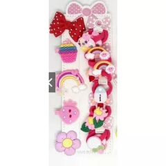 Imagem do 15 pçs/conjunto Cartoon Bonito Flor Frutas Grampo de Cabelo Conjunto Baby Kids Doce Gancho de Cabelo Colorido