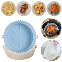 AirFryer Silicone Reutilizável Pote, Forno Pote, Forro Redondo, Pizza, Frango