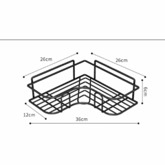 SUPORTE PARA SHAMPOO PARA USO NO BANHEIRO NA PAREDE DE ACO PRETA Tamanho: 36 x 26,5 x 6 cm Design moderno - comprar online