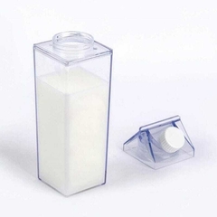 Garrafa Transparente Em Formato Caixa Leite Portátil Geladeira 500ml-1000ml - loja online