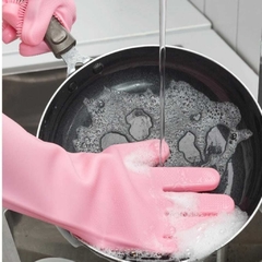 Par de Luva Lava Louça Silicone Mágica Esponja Multiuso Limpeza Lavar Prato Utensílios de Cozinha Antialérgico Protege As Mãos