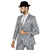 Terno Costume Cinza Claro Quadriculado Aron Rehder Premium na internet