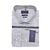 Camisa Social Masculina Premium Elemento Branco Maquinetado Azul