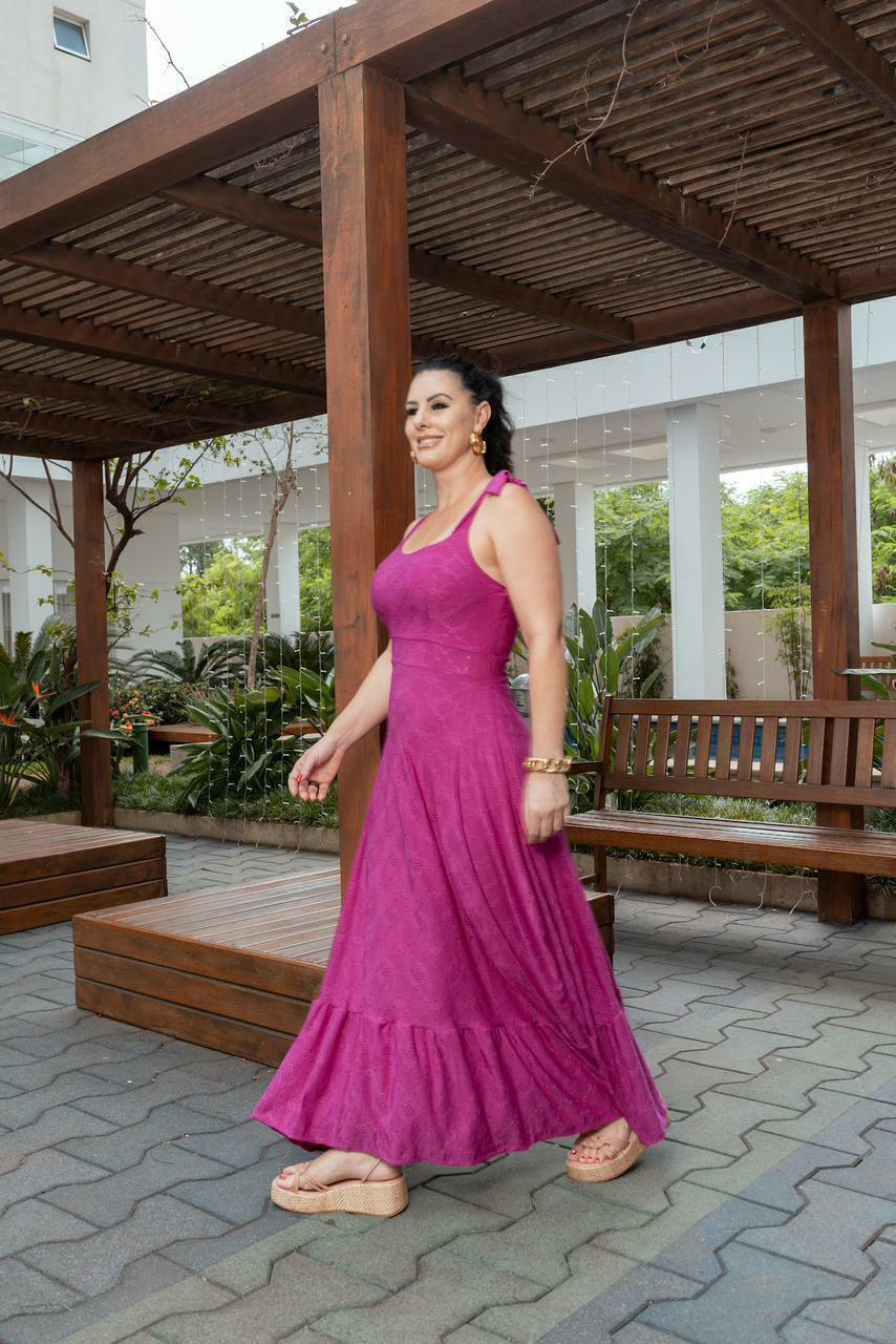 Vestido longo hot sale rosa comprar