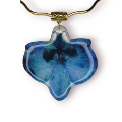 Choker dourada orquídea azul na internet