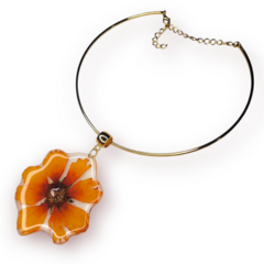 Choker dourado margaridinha-amarela - loja online