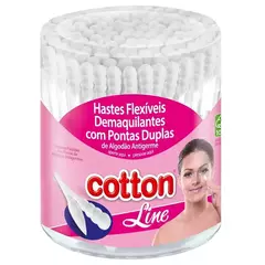 COTONETES DEMAQUILANTES COM PONTAS DUPLAS - COTTON LINE 150 UNIDADES