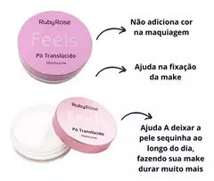 Pó Facial Translúcido Matificante Feels - Ruby Rose - comprar online