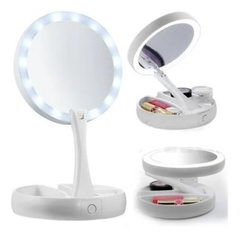 Espelho Com Luz De Iluminação Led De Mesa Dobravel E Articulável Para Maquiagem - AT Beauty Store