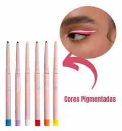 Kit com 6 Lápis Retrátil Colorido com Apontador - Melu - AT Beauty Store