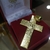 Pingente Cruz Pai Nosso Banhado a Ouro 18k