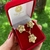 Conjunto Flor Banhado a Ouro 18k