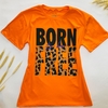 T-SHIRT BLUSA FEMININA BORN FREE LARANJA