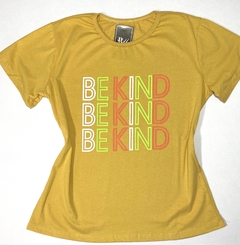 T-SHIRT BLUSA FEMININA BÁSICA 100% ALGODÃO MOSTARDA BEKIND