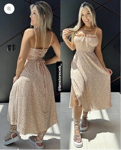 Vestido Midi Maria Feminino Bege