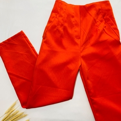 CALÇA ESTILO ZARA ALFAIATARIA LARANJA - comprar online