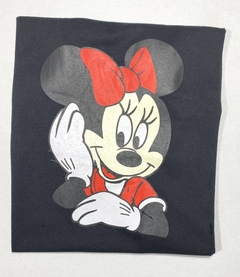 T-SHIRT BLUSA FEMININA BÁSICA 100% ALGODÃO PRETO MINNIE