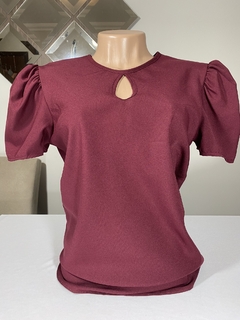 Blusa Feminina Social Manga Princesa Marsala