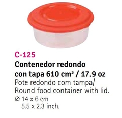 Contenedor redondo con tapa 610 cm3