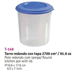 Tarro redondo con tapa 2700 cm3