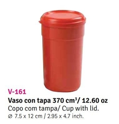 Vaso con tapa 370 cm3