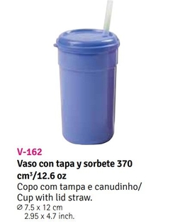 Vaso con tapa y sorbete 370 cm3