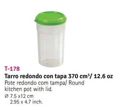 Tarro redondo con tapa 370 cm3